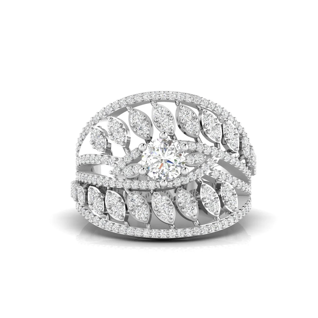 Whispering Floral Diamond Engagement Ring