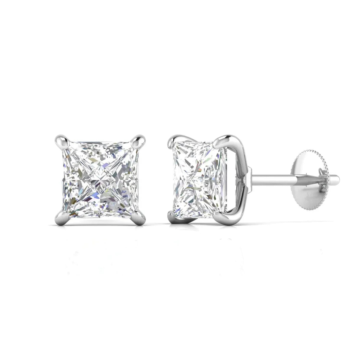 Princess Cut Diamonds Studs