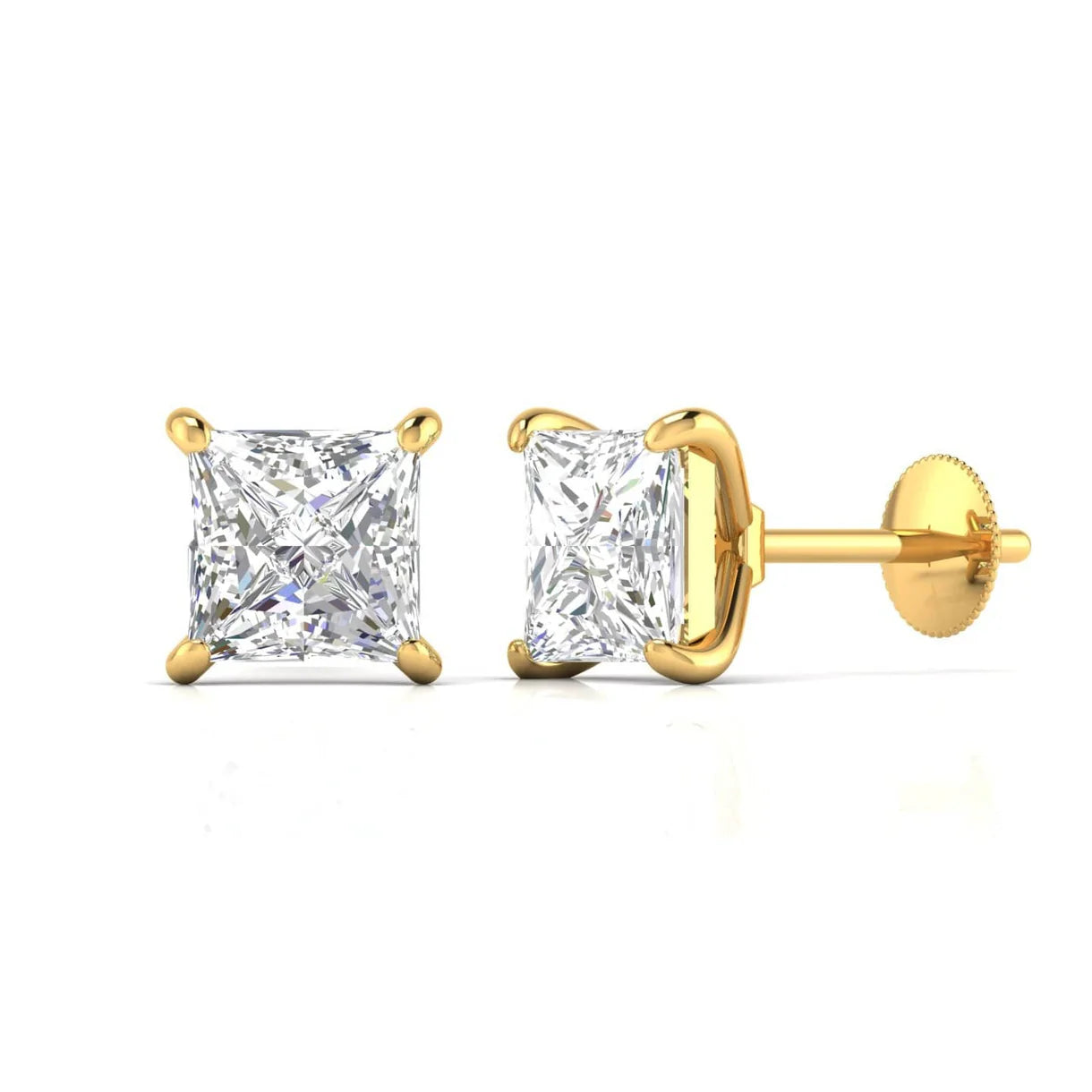 Princess Cut Diamonds Studs