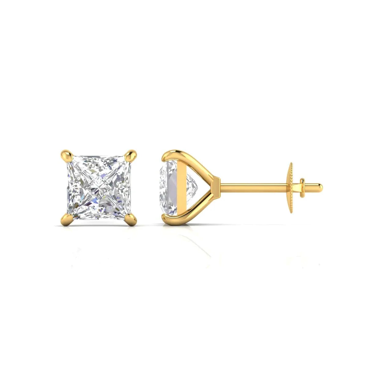 Princess Cut Diamonds Studs
