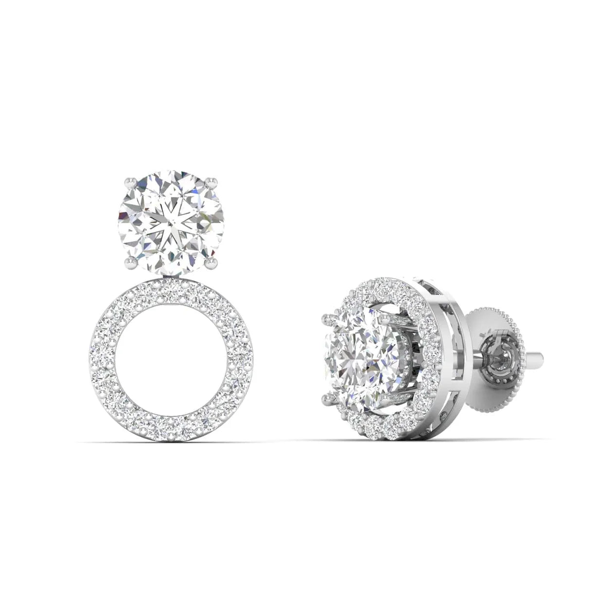 Orbit Diamond Three-way Studs Earrings