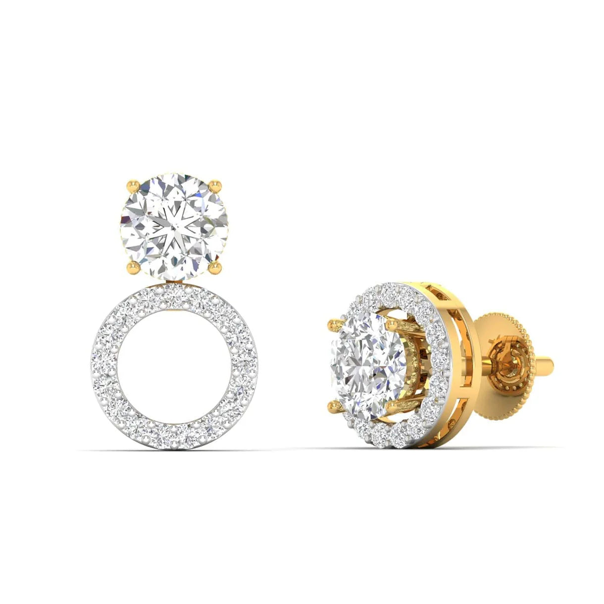 Orbit Diamond Three-way Studs Earrings