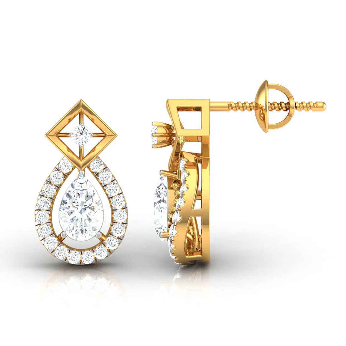 Edgy Teardrop Diamond Earrings