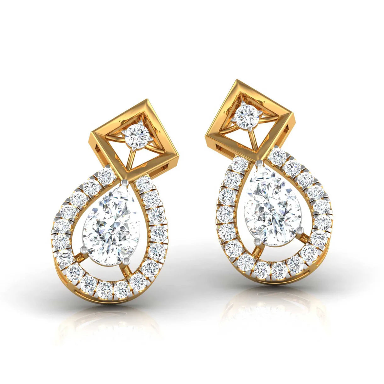 Edgy Teardrop Diamond Earrings