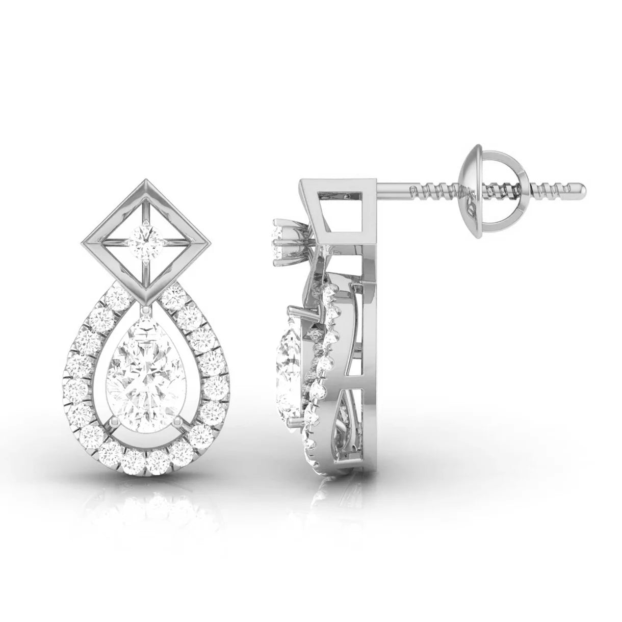 Edgy Teardrop Diamond Earrings