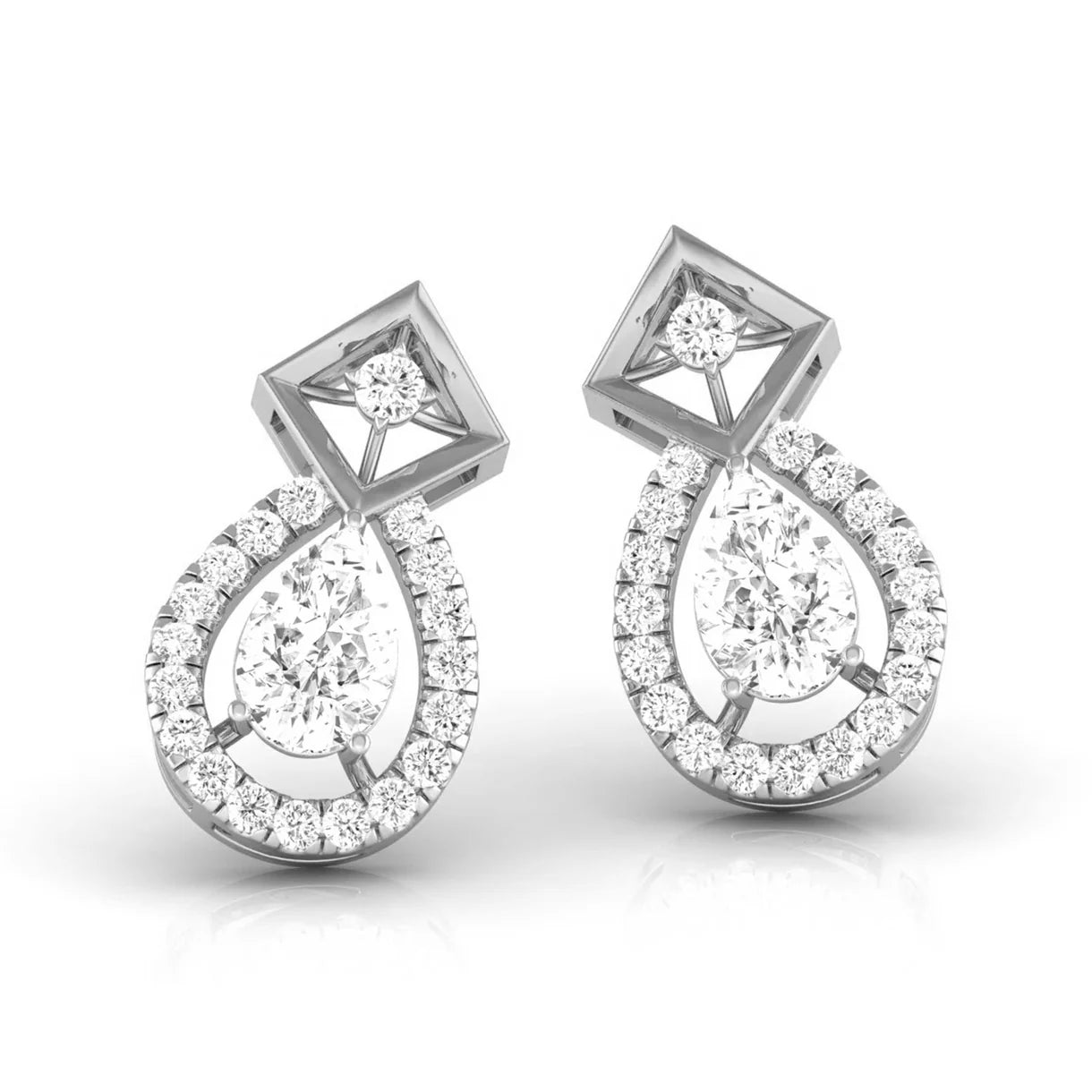 Edgy Teardrop Diamond Earrings