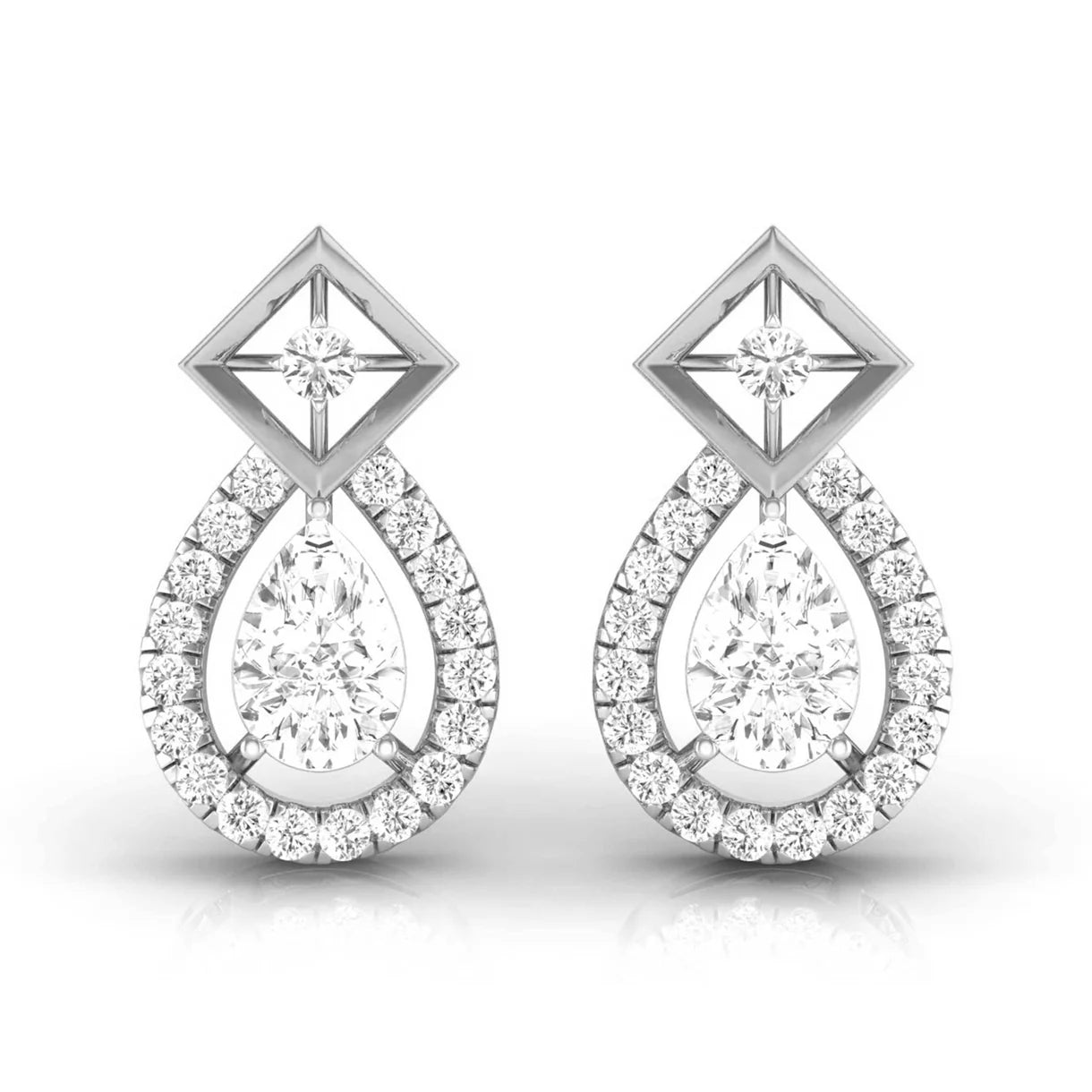 Edgy Teardrop Diamond Earrings
