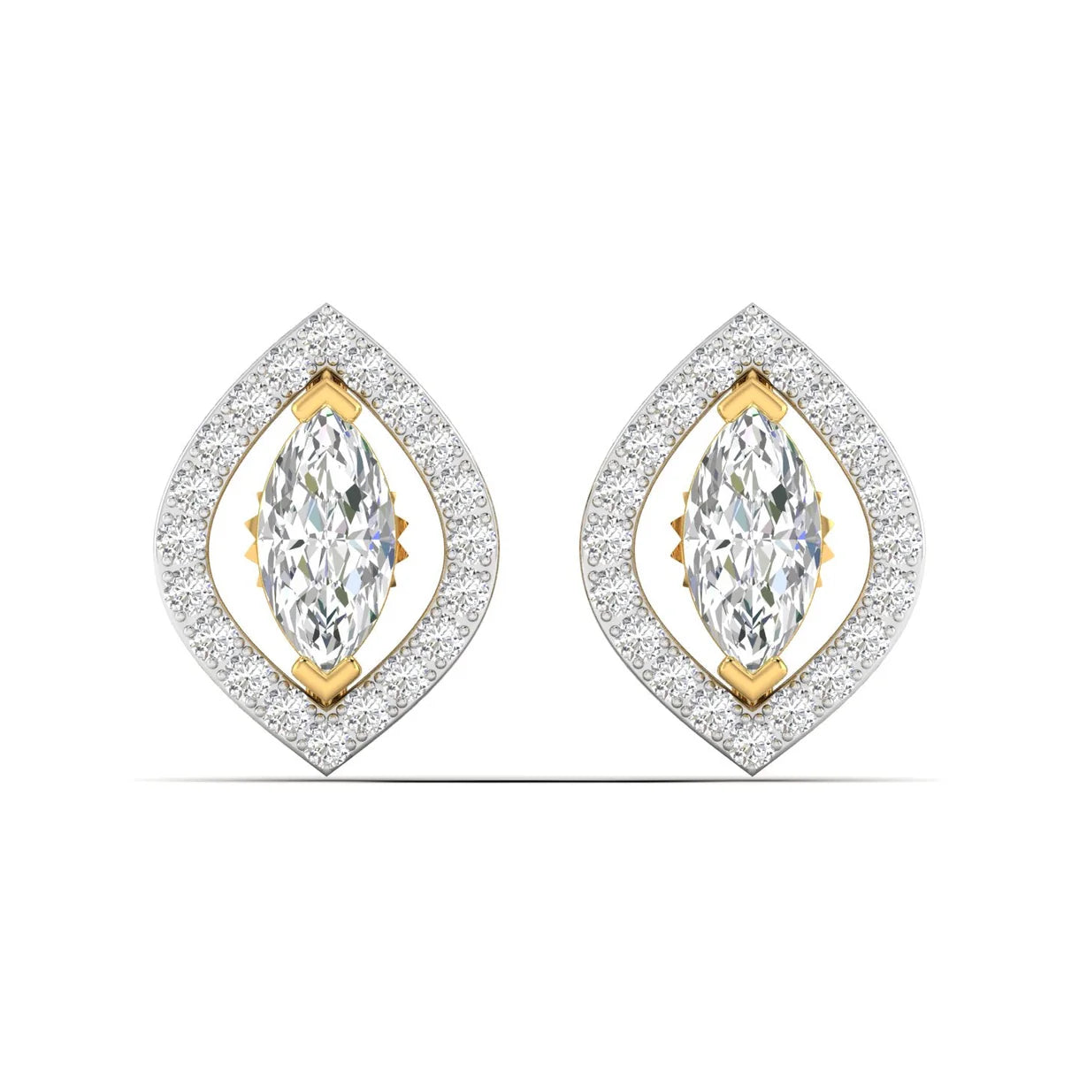 Marquise Diamond Halo Studs