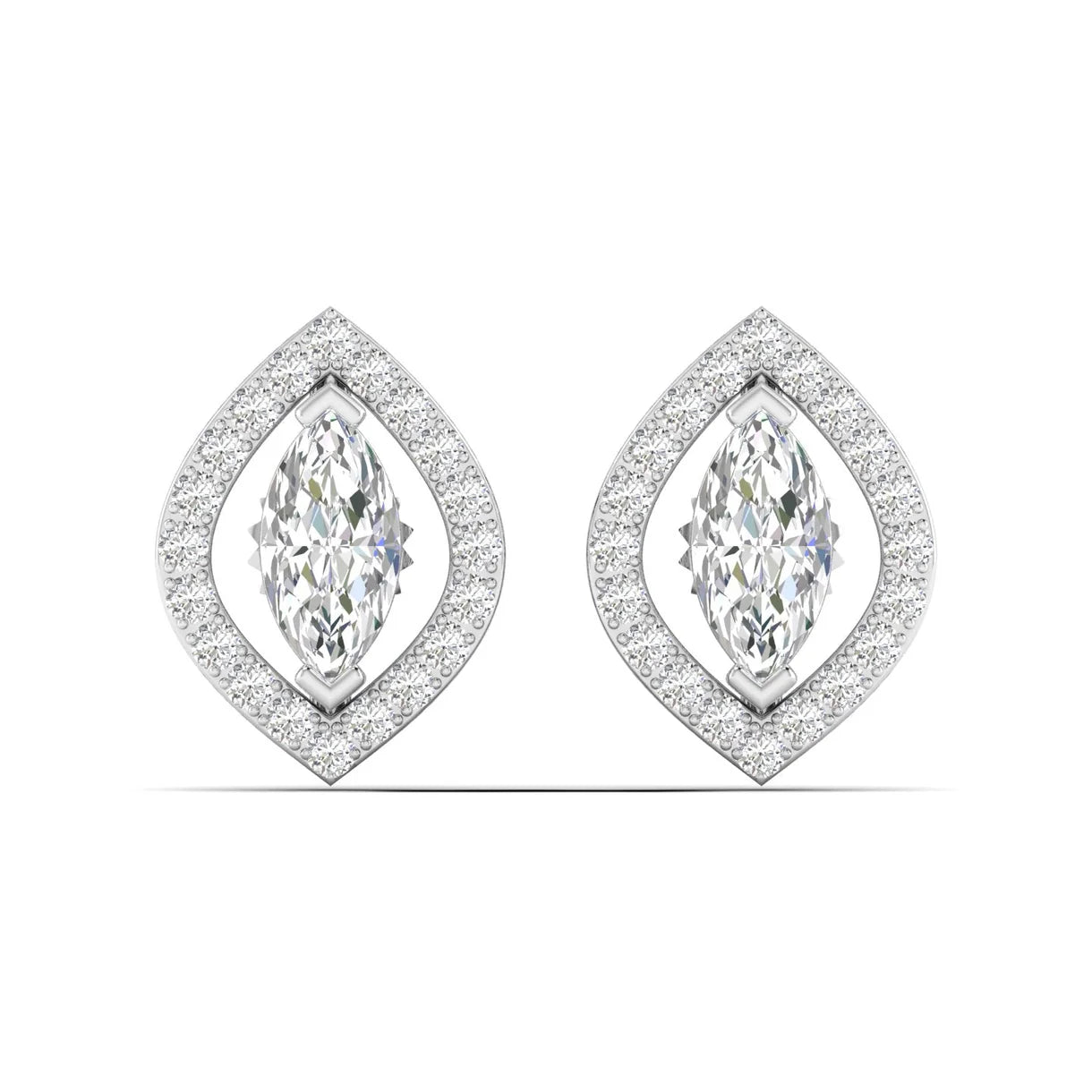 Marquise Diamond Halo Studs