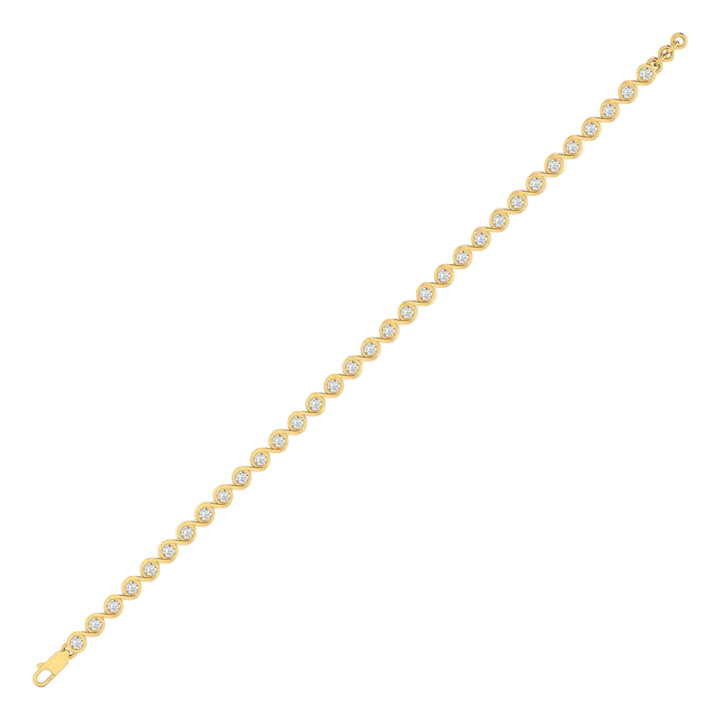 Bezel Setting Diamond Tennis Bracelet
