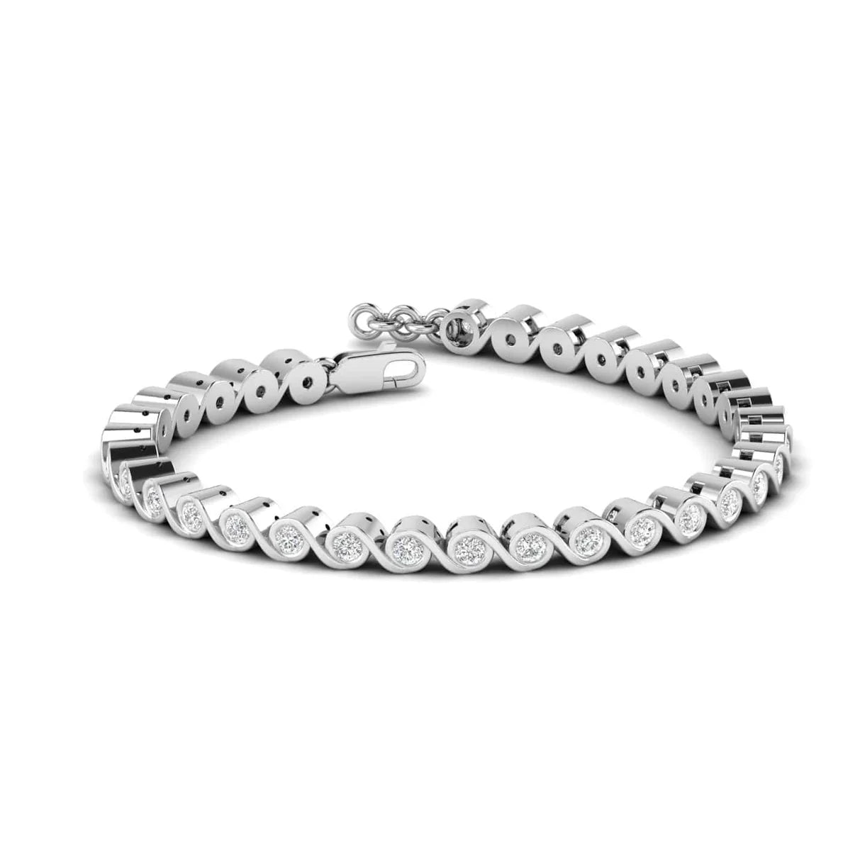 Bezel Setting Diamond Tennis Bracelet