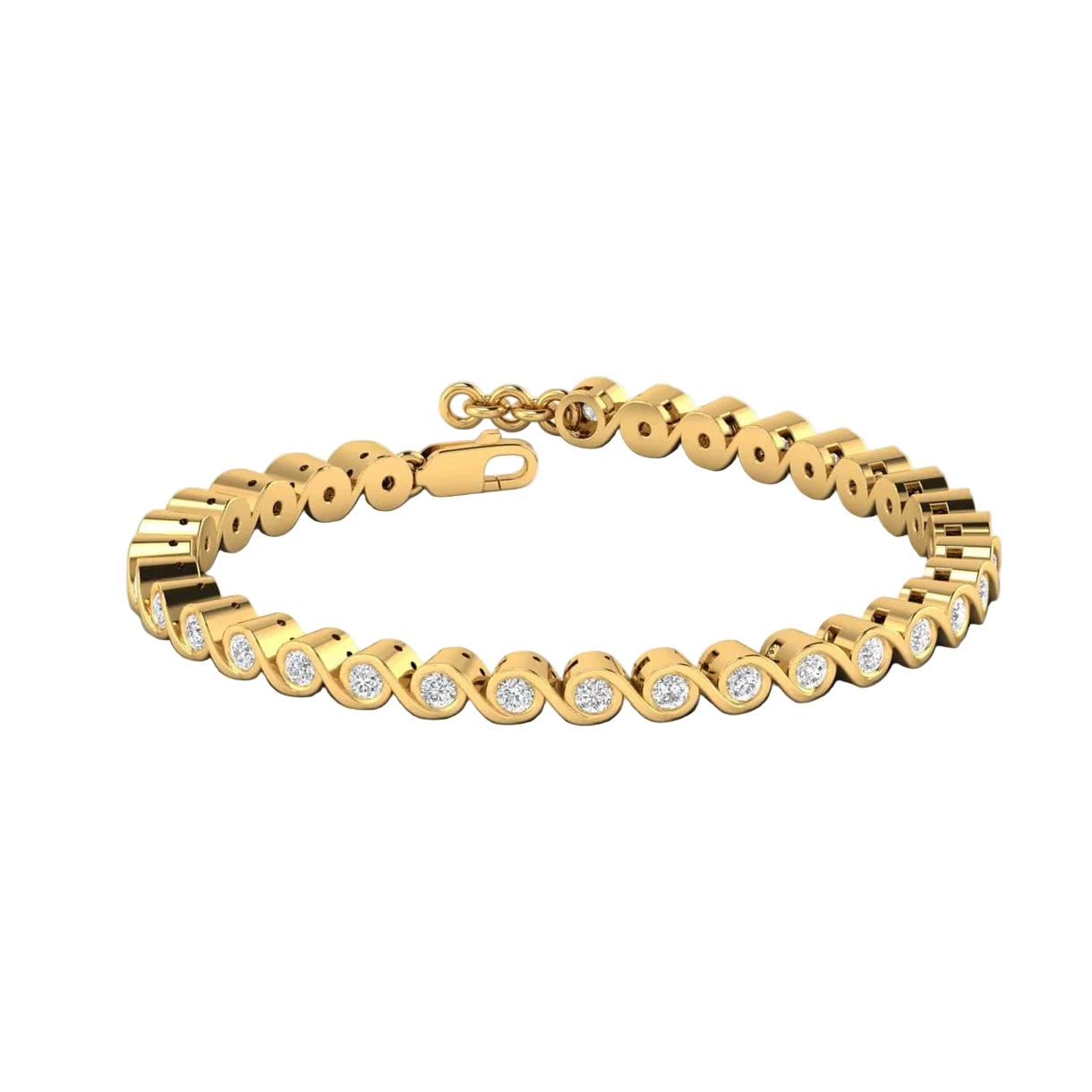 Bezel Setting Diamond Tennis Bracelet