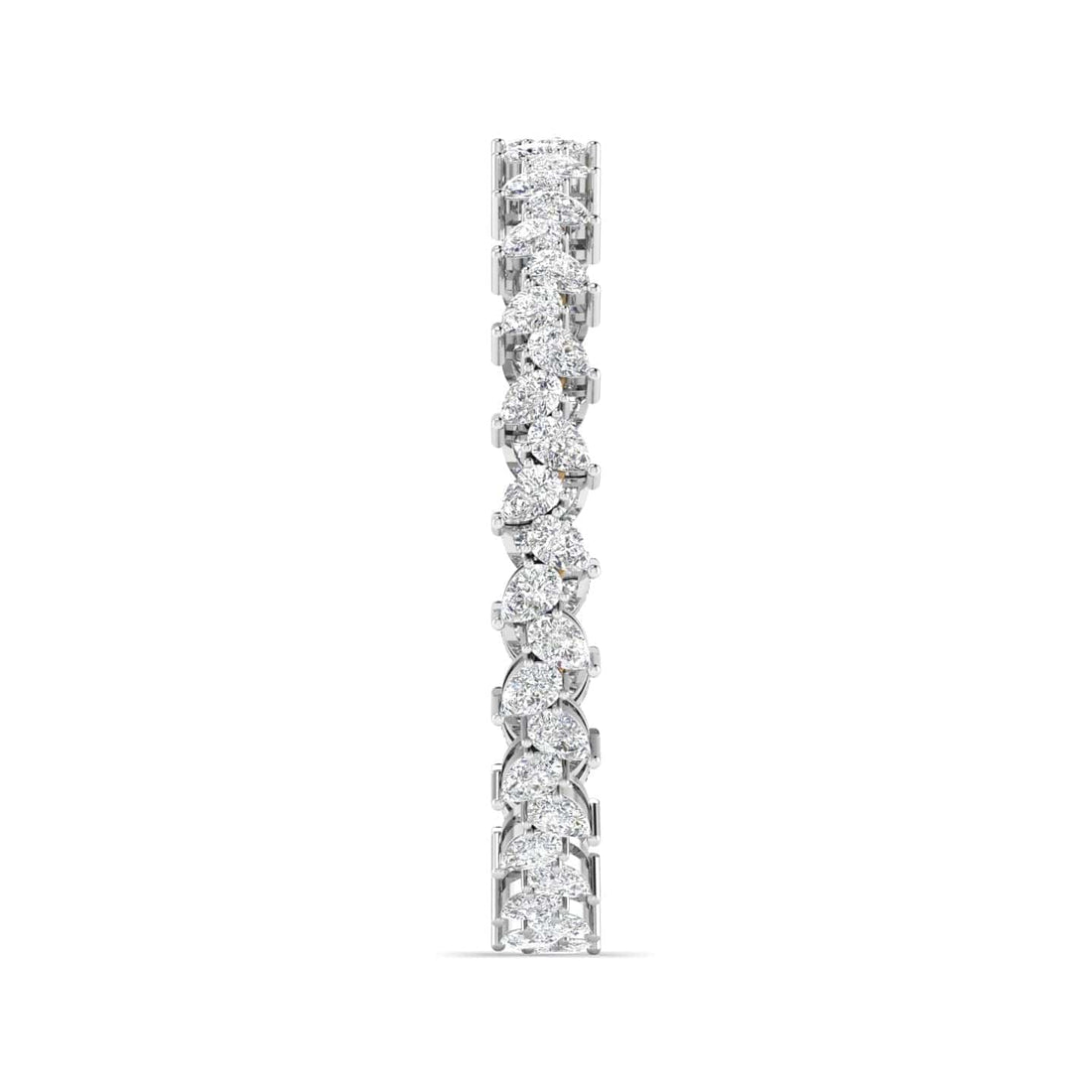 Pair of Gold Bangles with Illusion Set Pear Diamonds