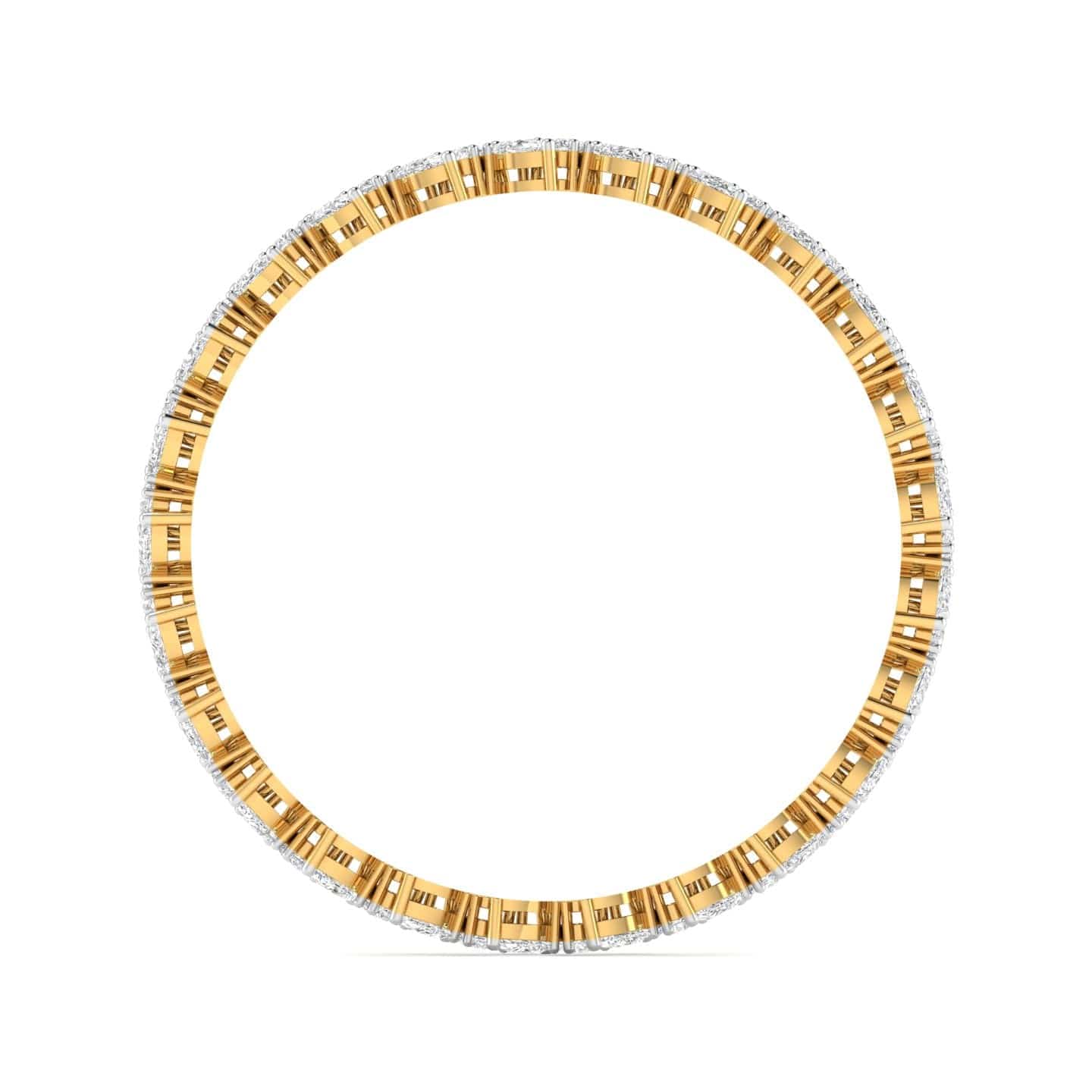 Pair of Gold Bangles with Illusion Set Pear Diamonds