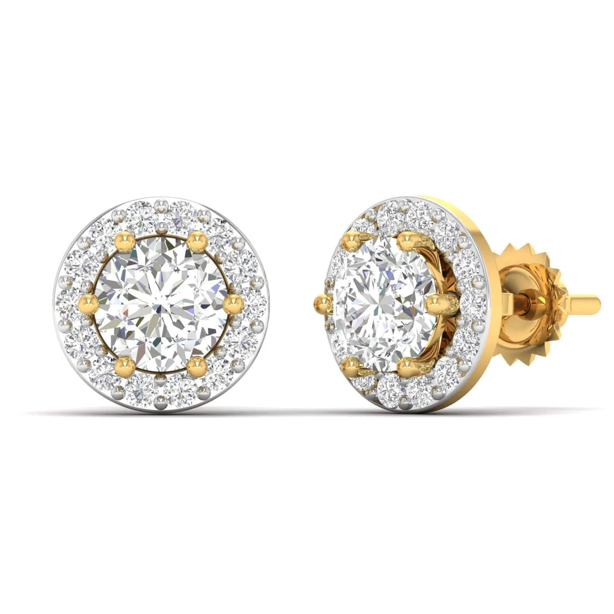 Diamond Studs With Halo Earring