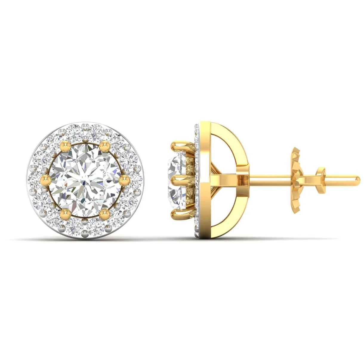 Diamond Studs With Halo Earring