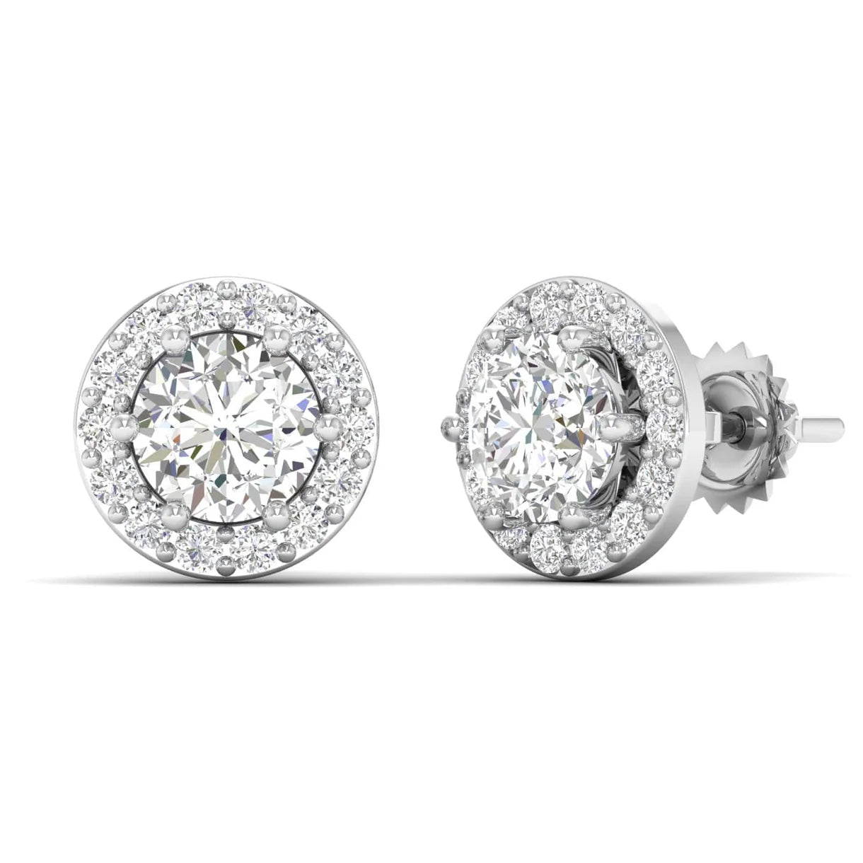 Diamond Studs With Halo Earring
