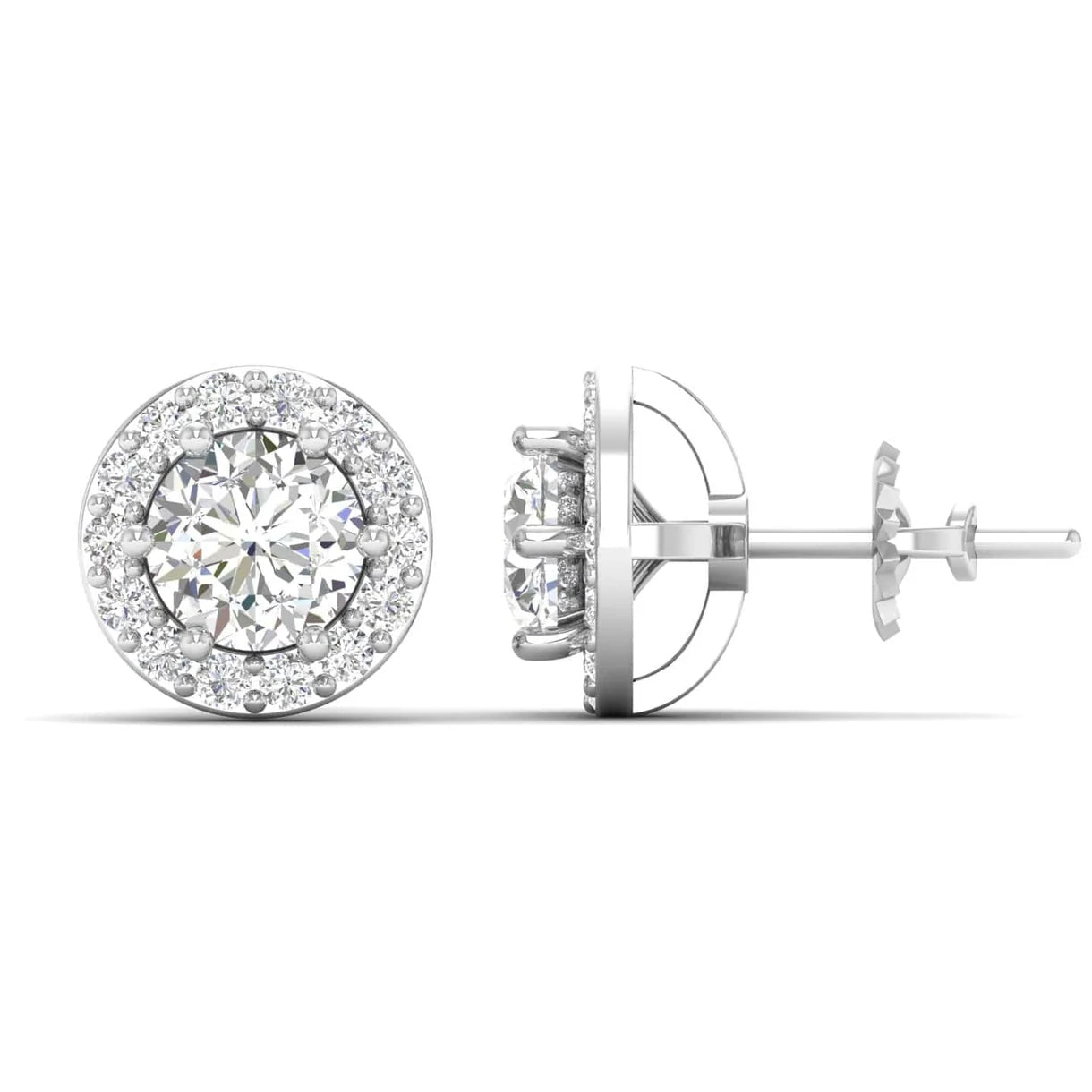 Diamond Studs With Halo Earring