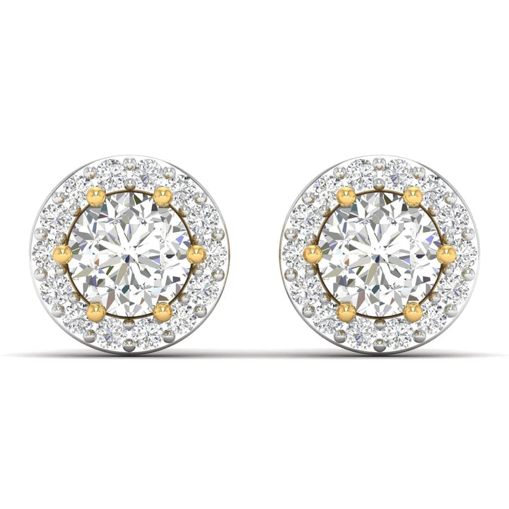 Diamond Studs With Halo Earring