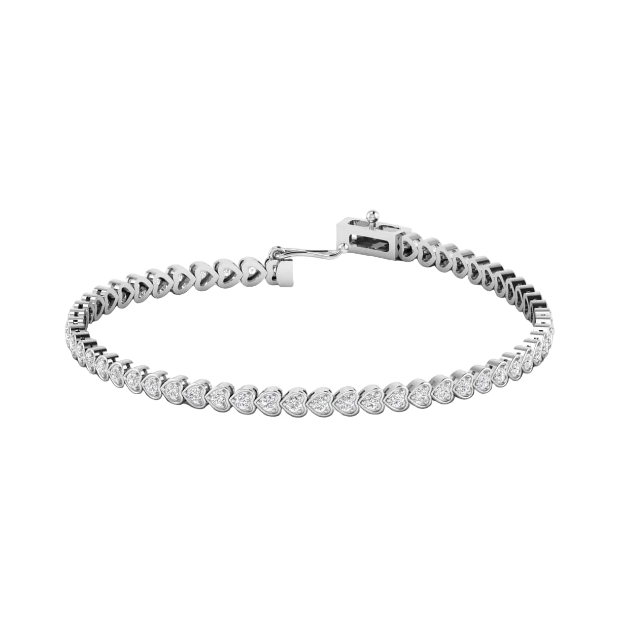 Diamond Heart Tennis Bracelet