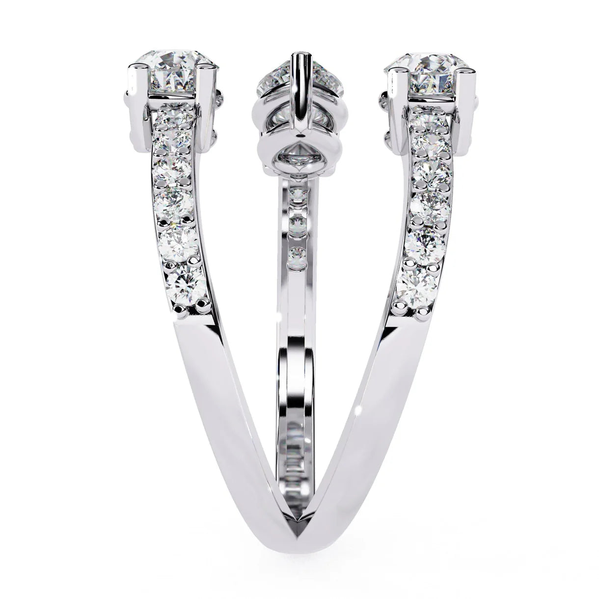 Twin of Love Diamond Engagement Ring