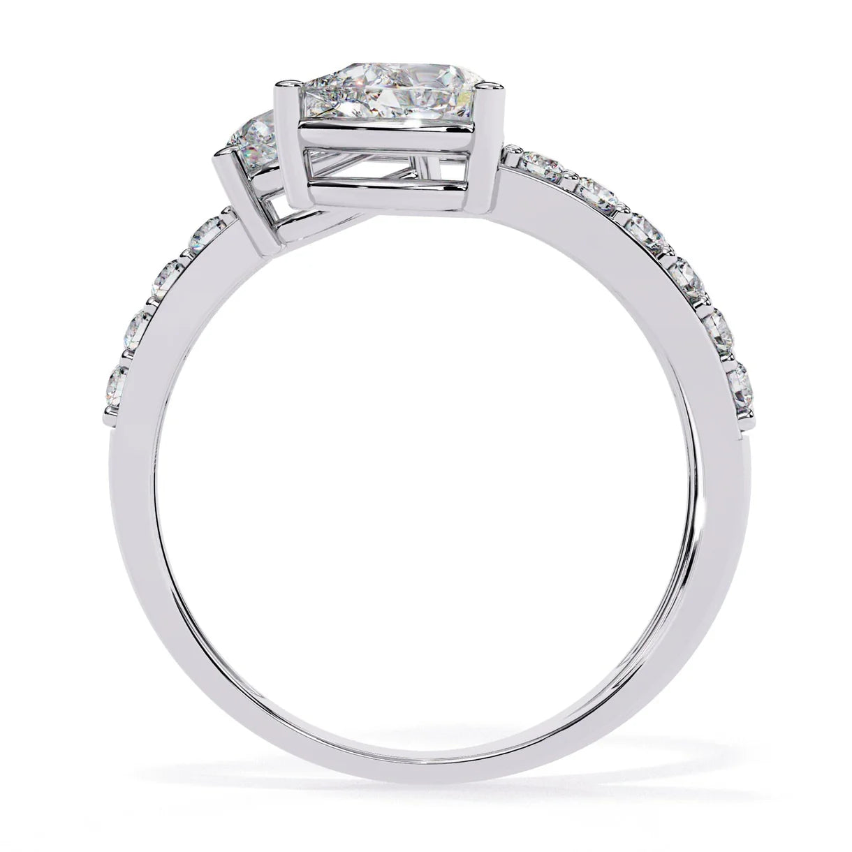 Twin of Love Diamond Engagement Ring