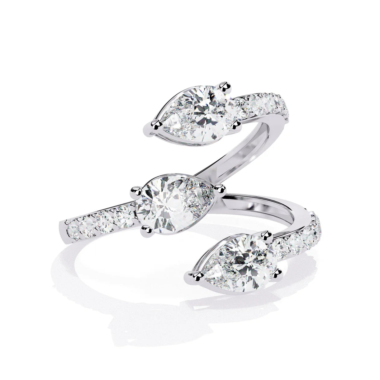 Twin of Love Diamond Engagement Ring