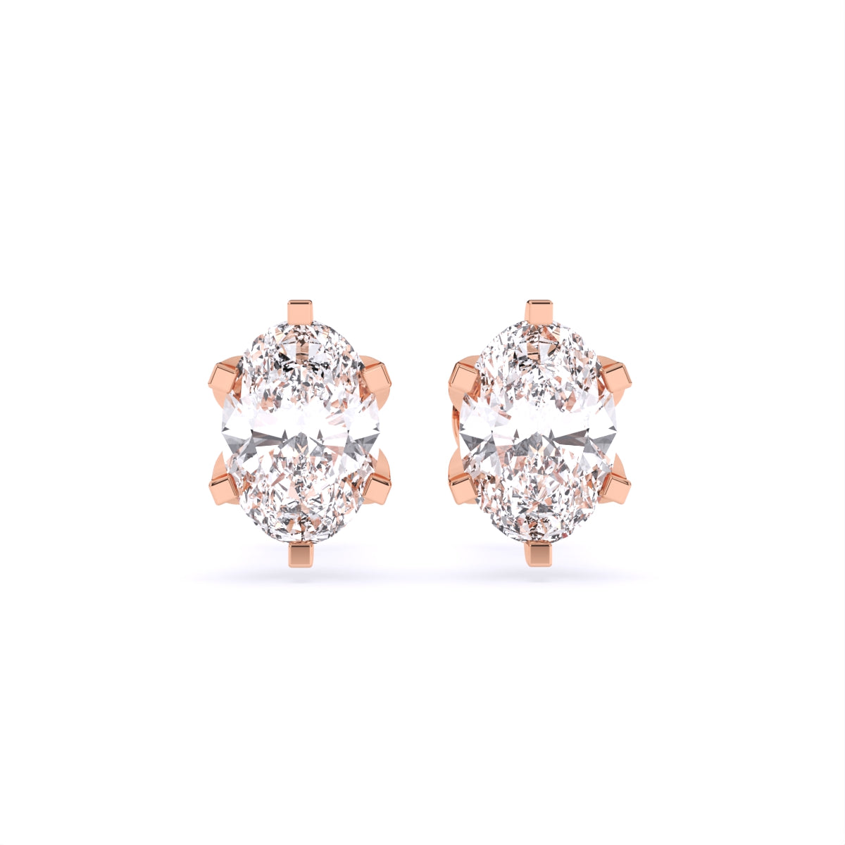 Celeste Oval Diamond Studs