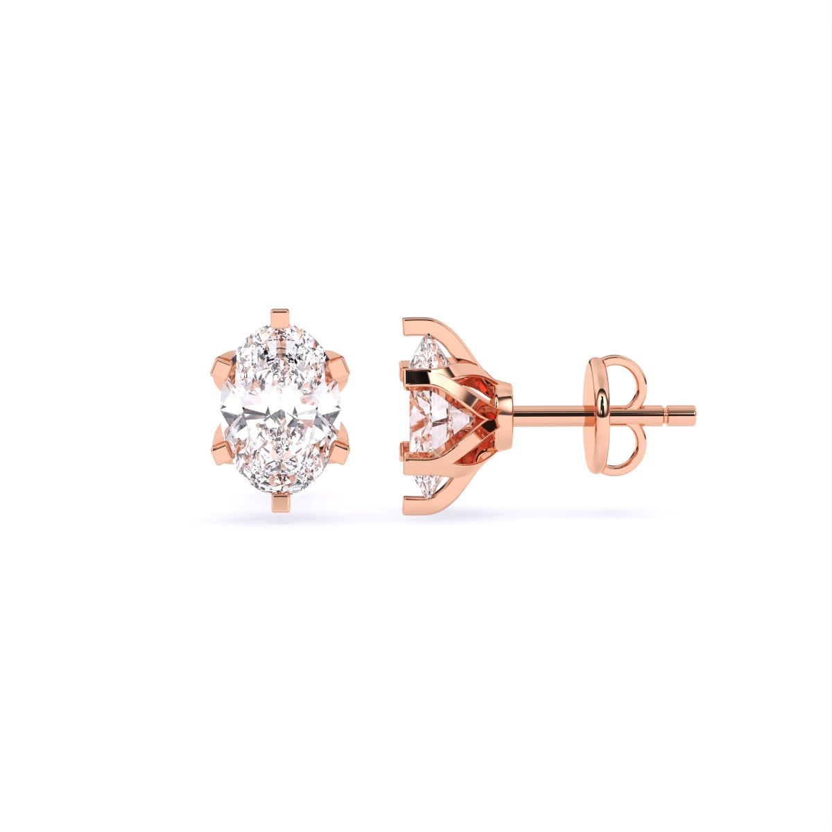 Celeste Oval Diamond Studs