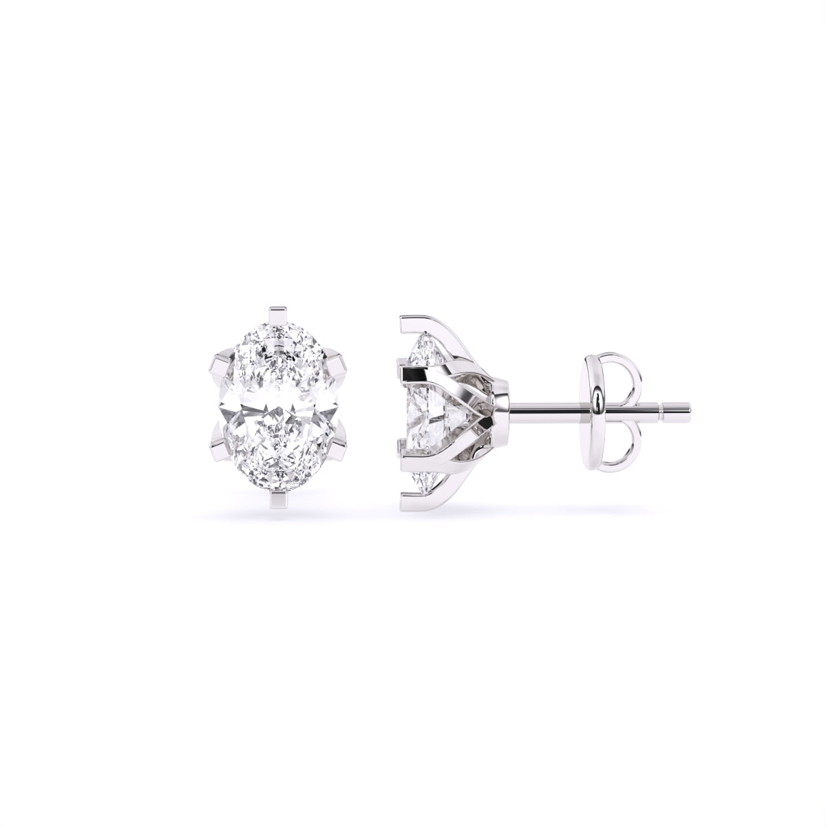 Celeste Oval Diamond Studs