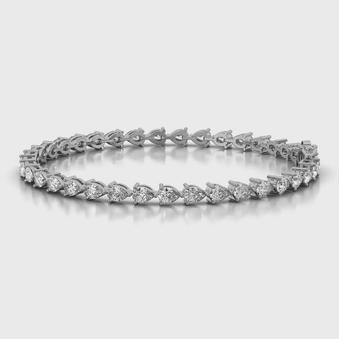 14kt White Gold Pear Lab Diamond Tennis Bracelet (2 Ct. Tw.)