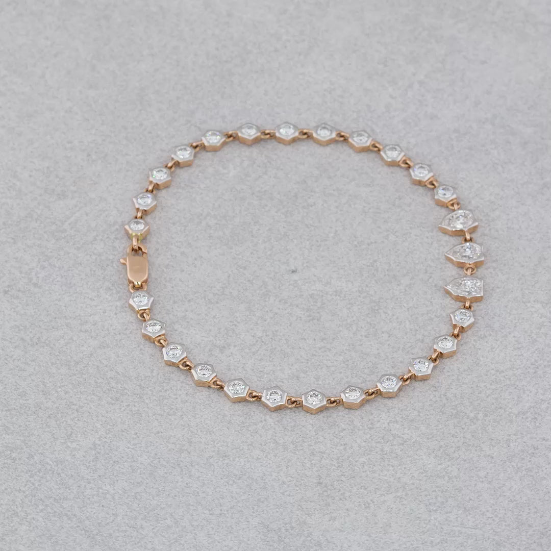 Bezel set diamond Tennis bracelet