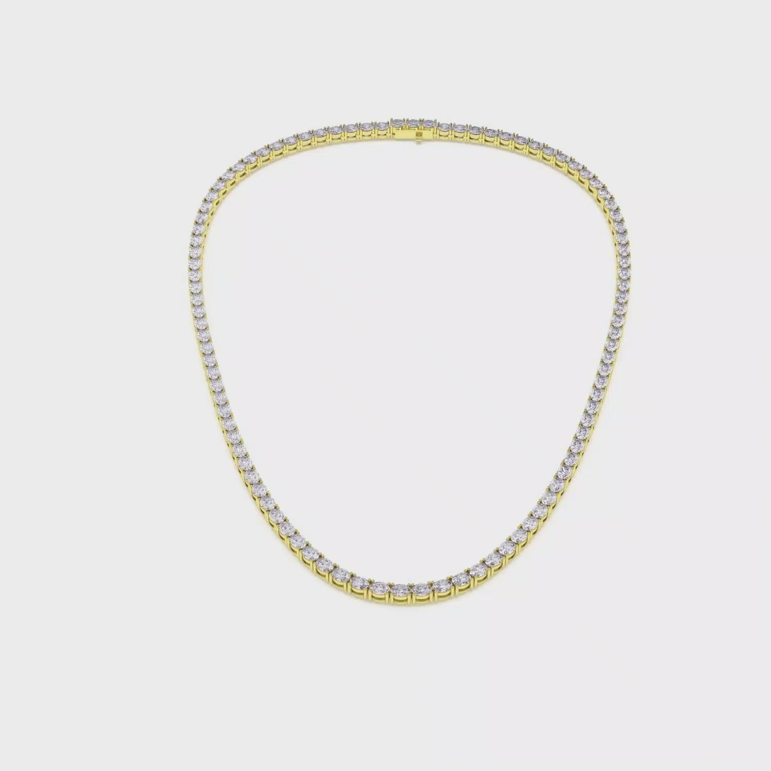 Classic Oval-Cut Diamond Tennis Necklace