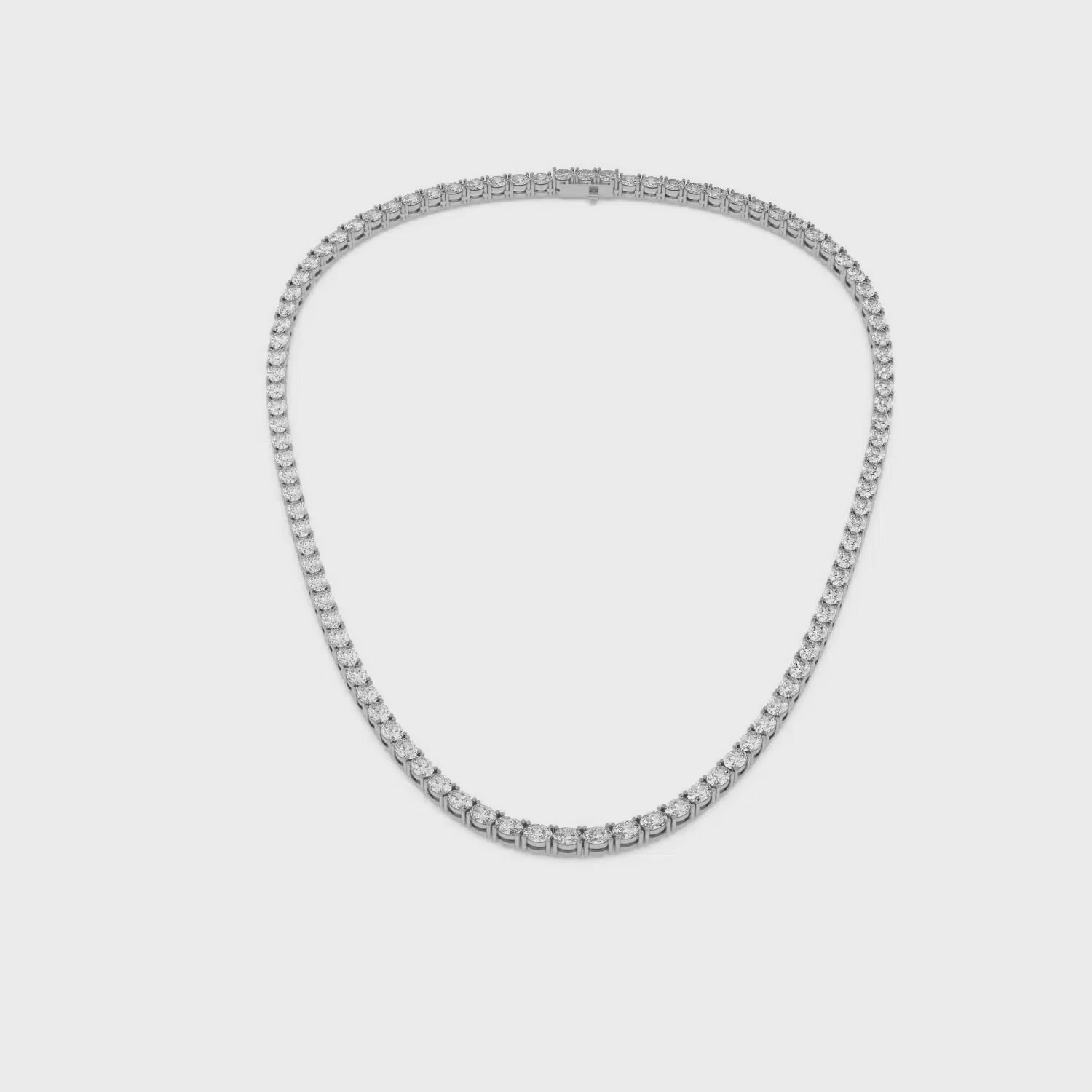 Classic Oval-Cut Diamond Tennis Necklace
