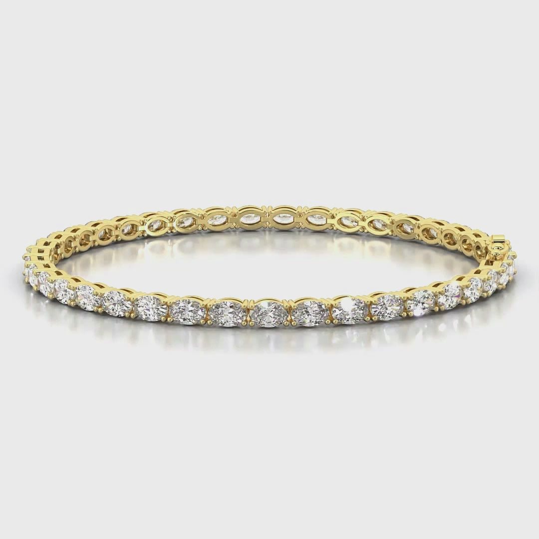 14kt Yellow Gold Aldea Oval Lab Diamond Tennis Bracelet (3 Ct. Tw.)