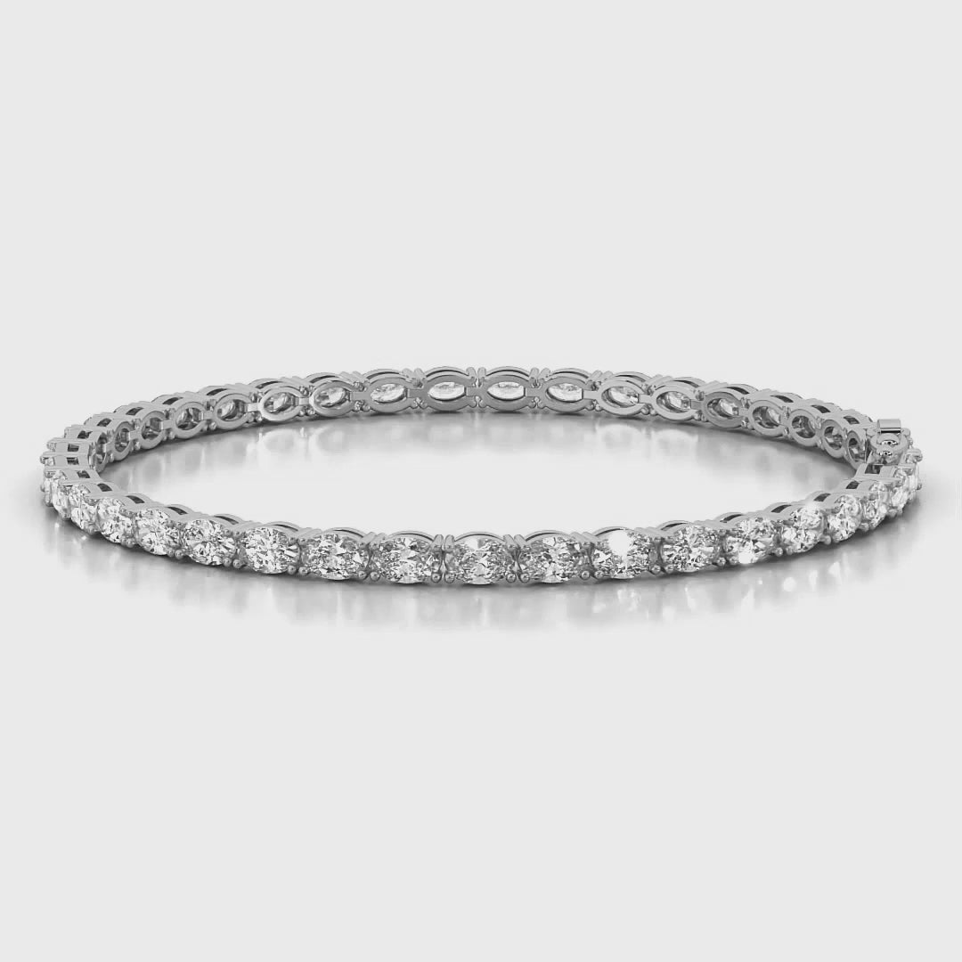 14kt Yellow Gold Aldea Oval Lab Diamond Tennis Bracelet (3 Ct. Tw.)