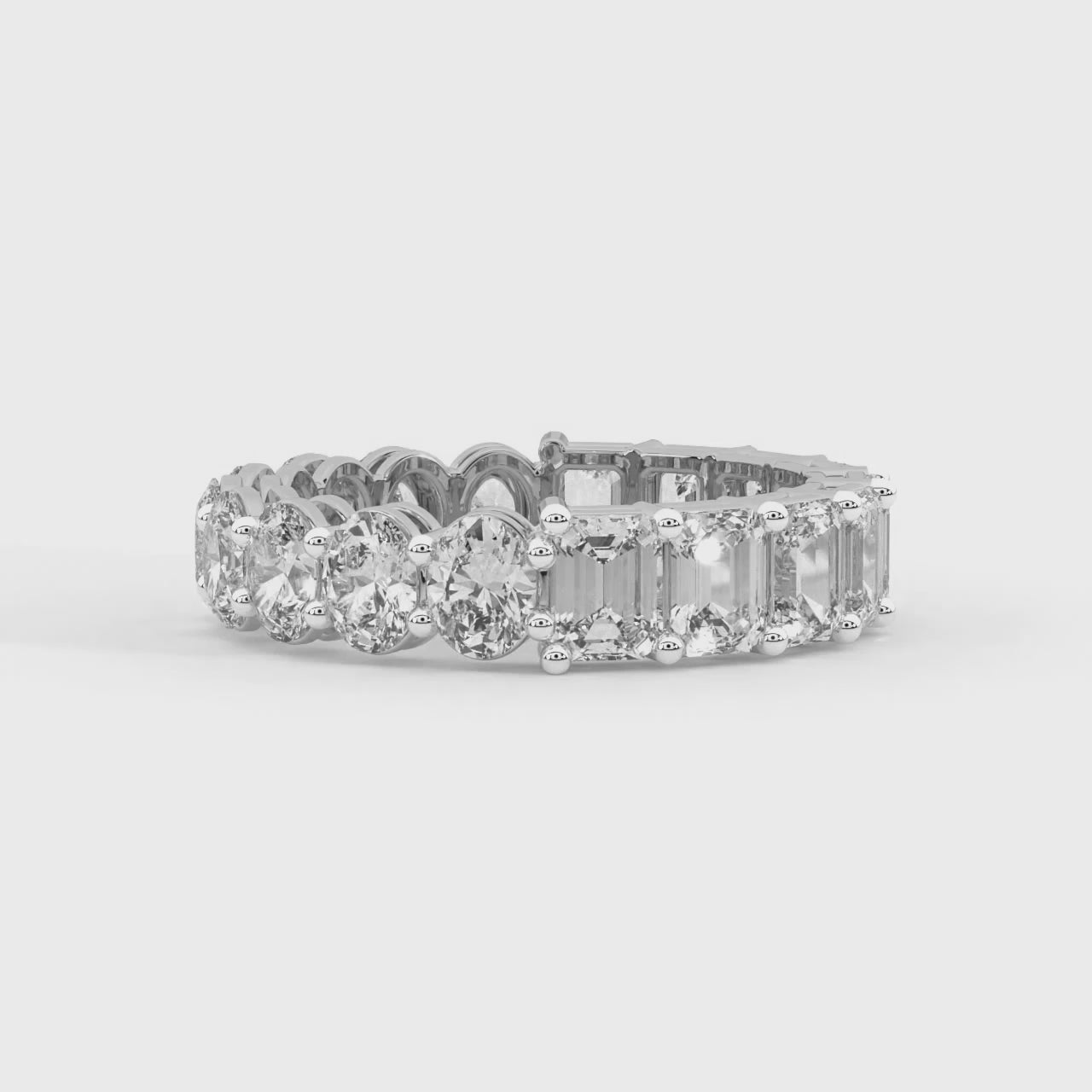 Jayla Emerald & Oval Lab Diamond Eternity Ring (3 Ct. Tw.)