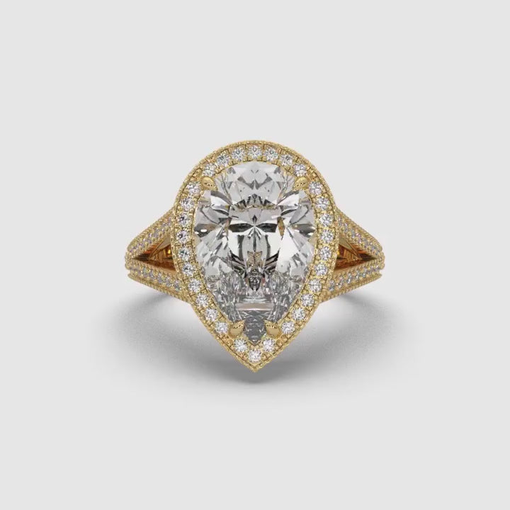 3 Carat Teardrop Solitaire Pear Diamond Ring