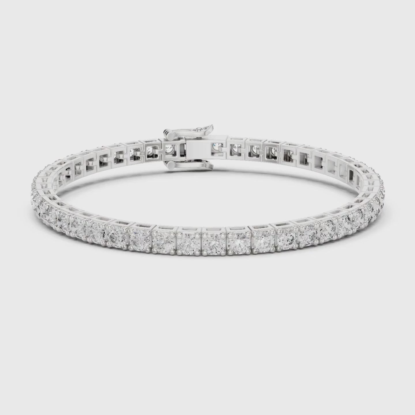 Sculpted Sparkle Designer Diamond Bracelet 18K W Gold (11.1ct)