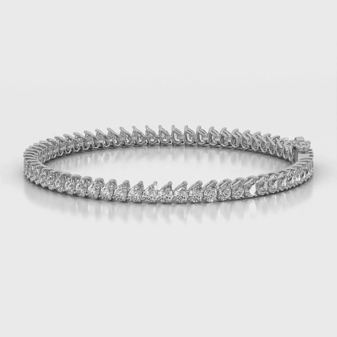 Lilac Pear Lab Diamond Tennis Bracelet (3 Ct. Tw.)