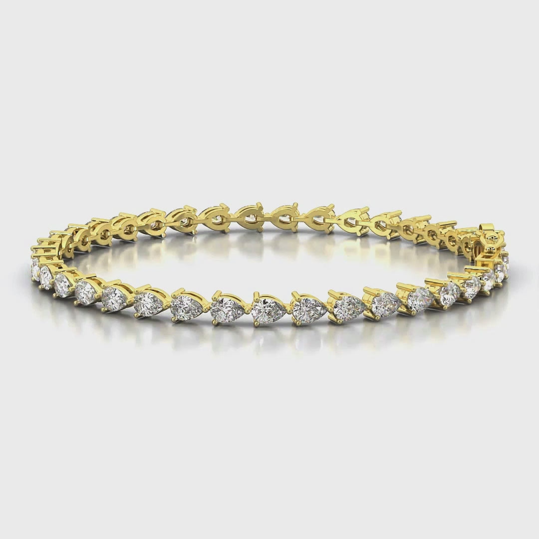 14kt Yellow Gold Serene Pear Lab Diamond Tennis Bracelet (2 Ct. Tw.)
