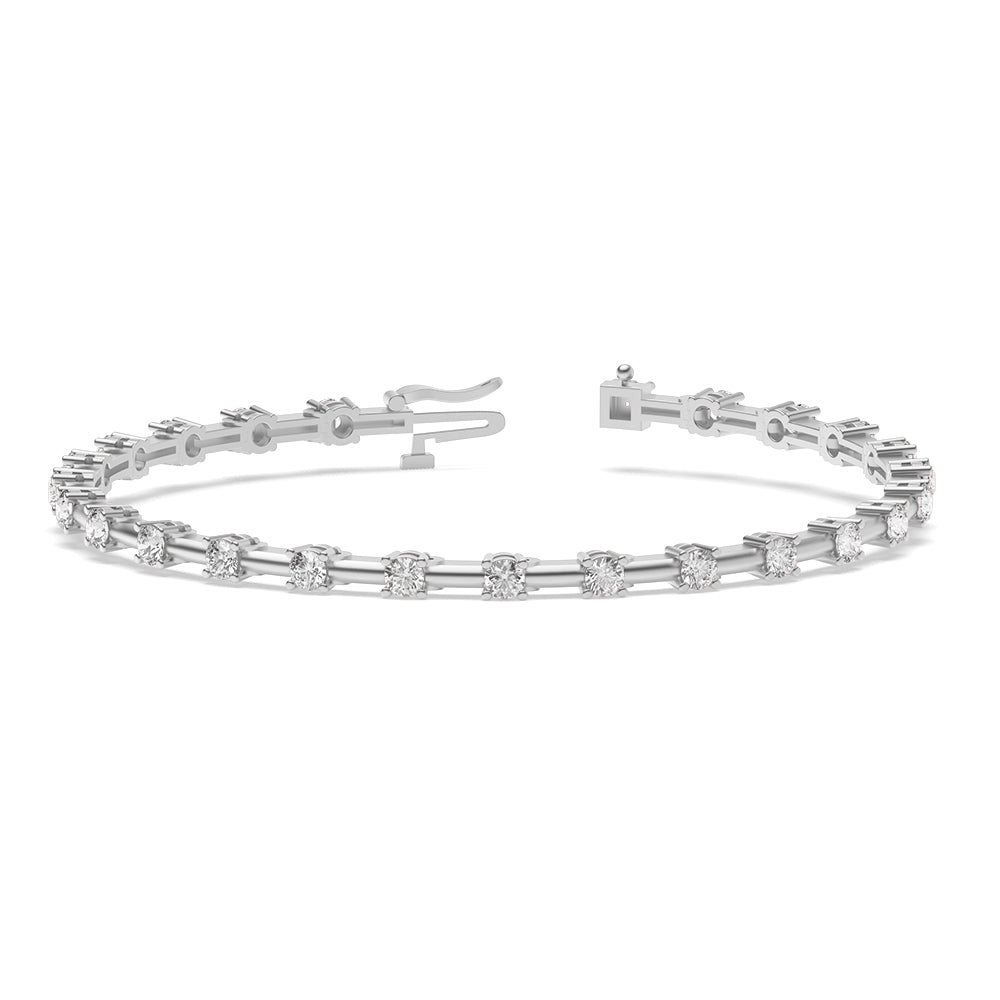 Dot and Dash Round Diamond Tennis Bracelet