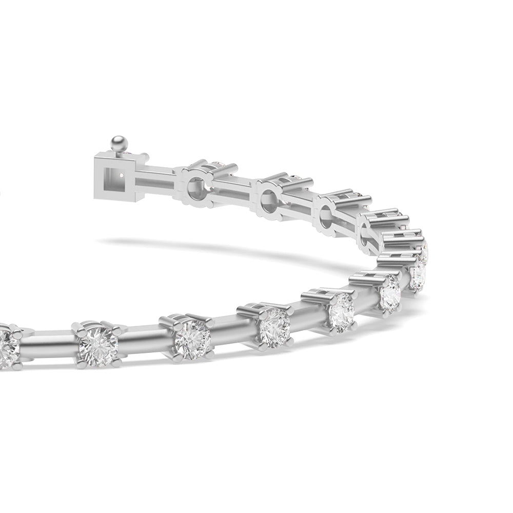 Dot and Dash Round Diamond Tennis Bracelet