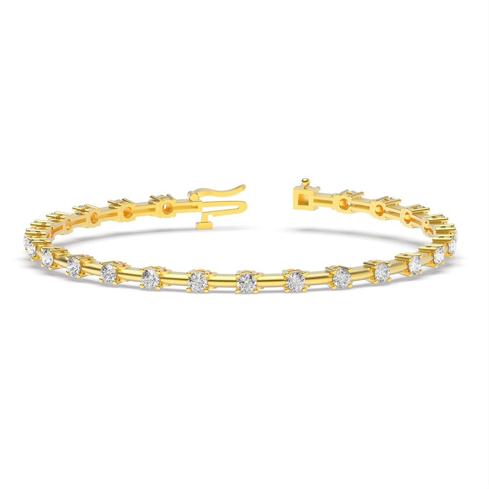 Dot and Dash Round Diamond Tennis Bracelet