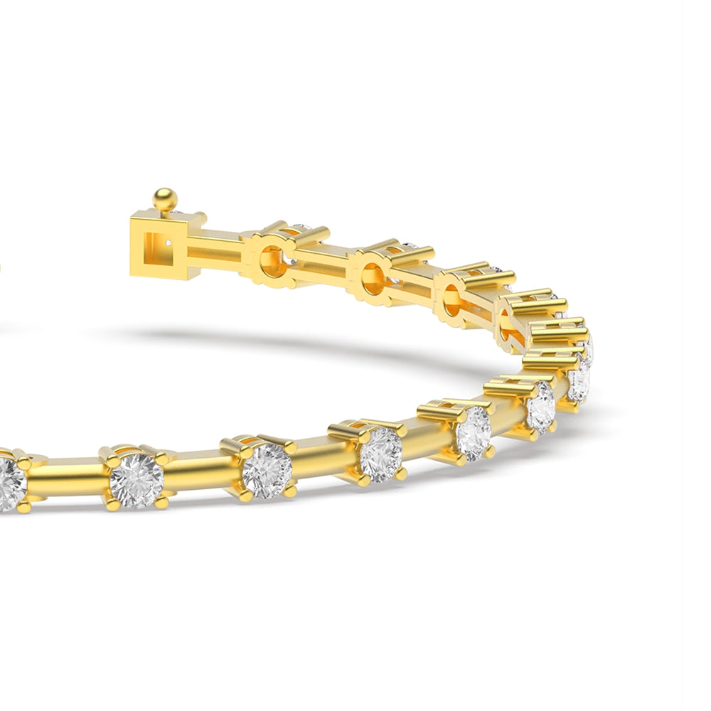 Dot and Dash Round Diamond Tennis Bracelet